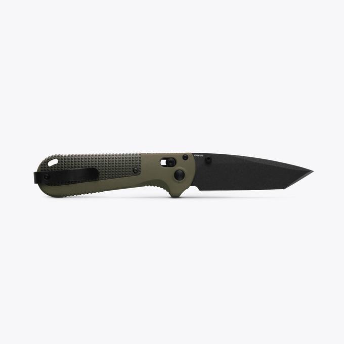 Benchmade Redoubt 431BK-1 open position showing CPM-D2 tanto blade