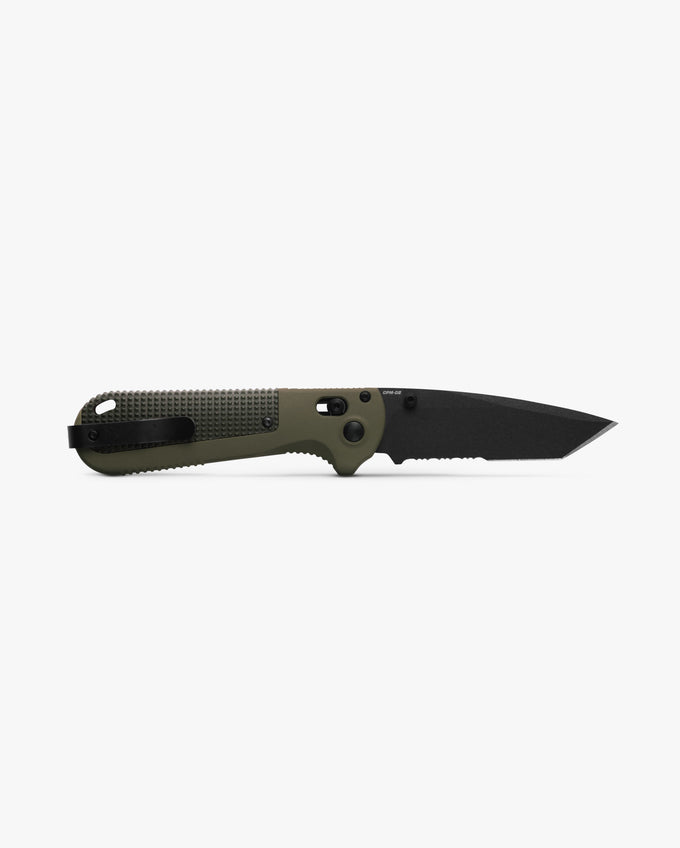 Benchmade Redoubt 431SBK-1 open position showing CPM-D2 tanto blade