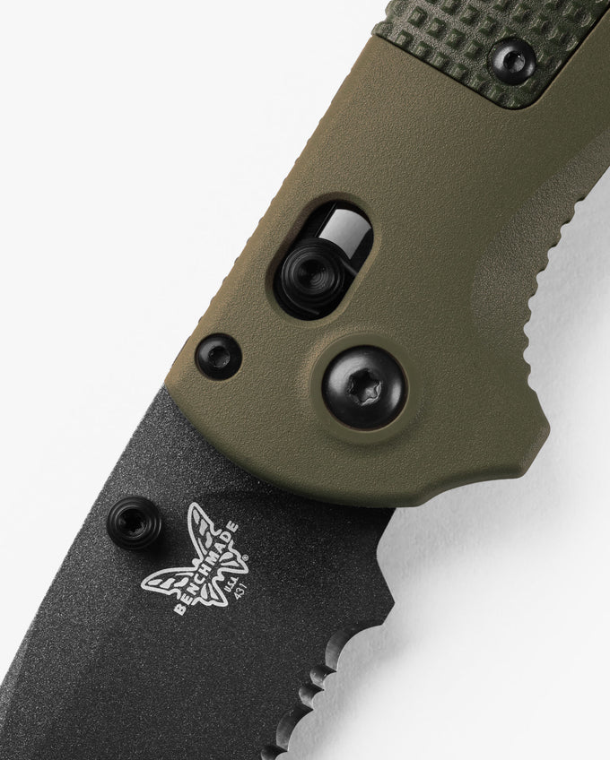 Benchmade Redoubt 431SBK-1 Ranger Green and Forest Grivory handle scales