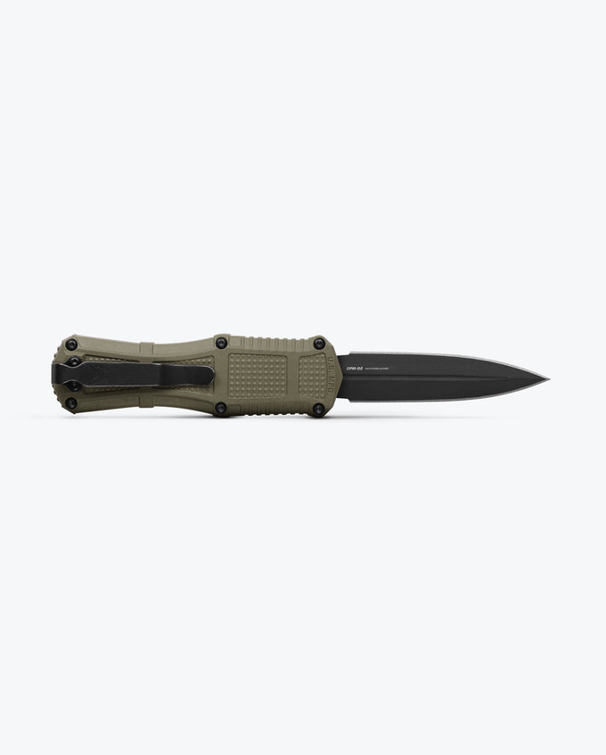 Benchmade Mini Claymore OTF 3.02" CPM-D2 Dagger Ranger Green Grivory Handles 3375GY-1