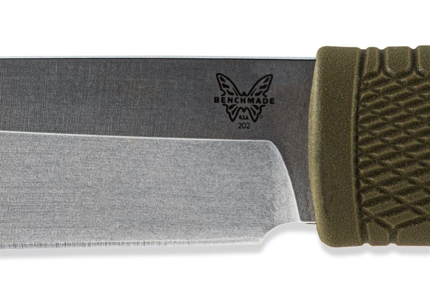 Benchmade 202 Leuku sheathed for belt carry with articulating dangler hanger