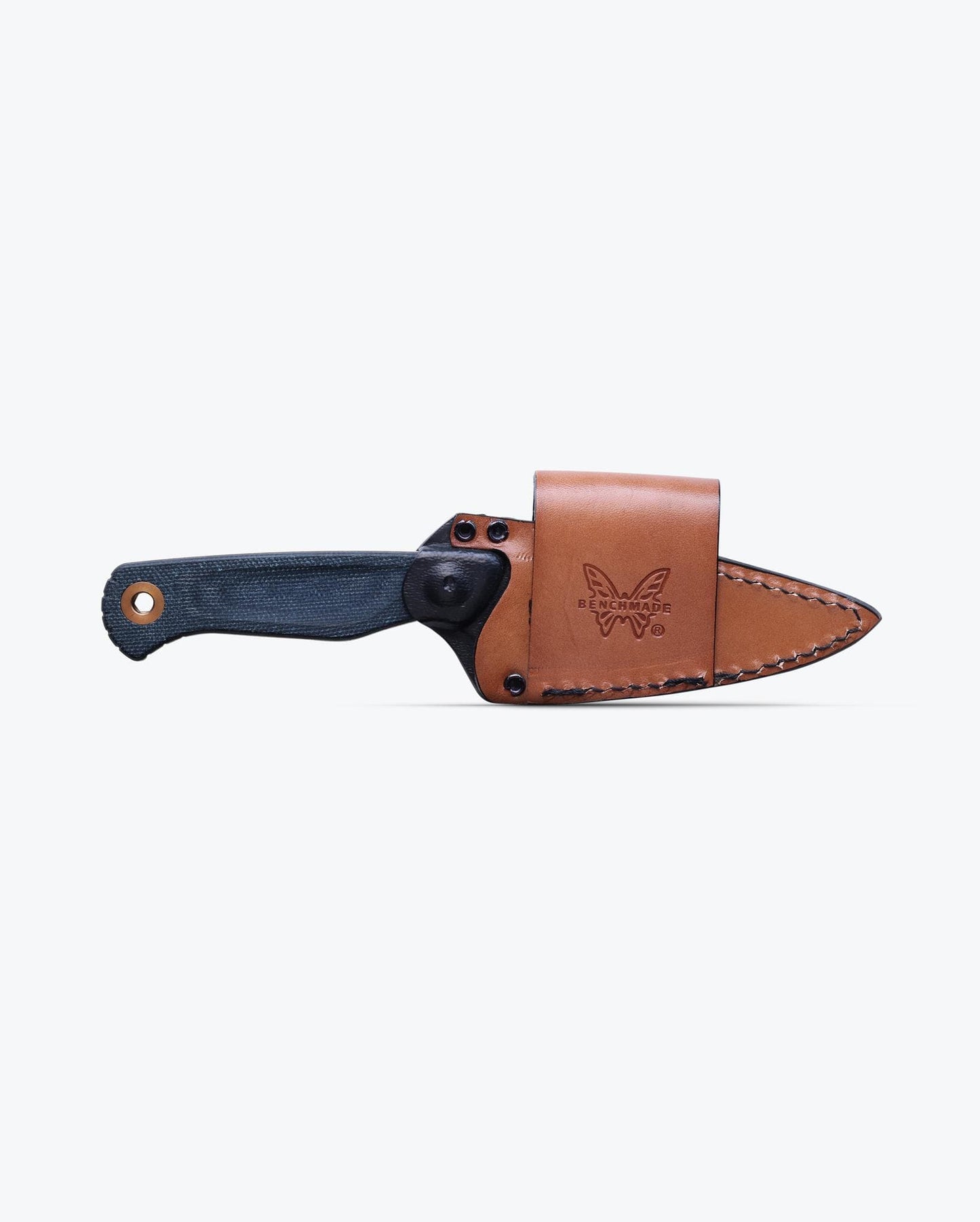 Benchmade Dacian 203-04 with leather and Boltaron scout-carry sheath