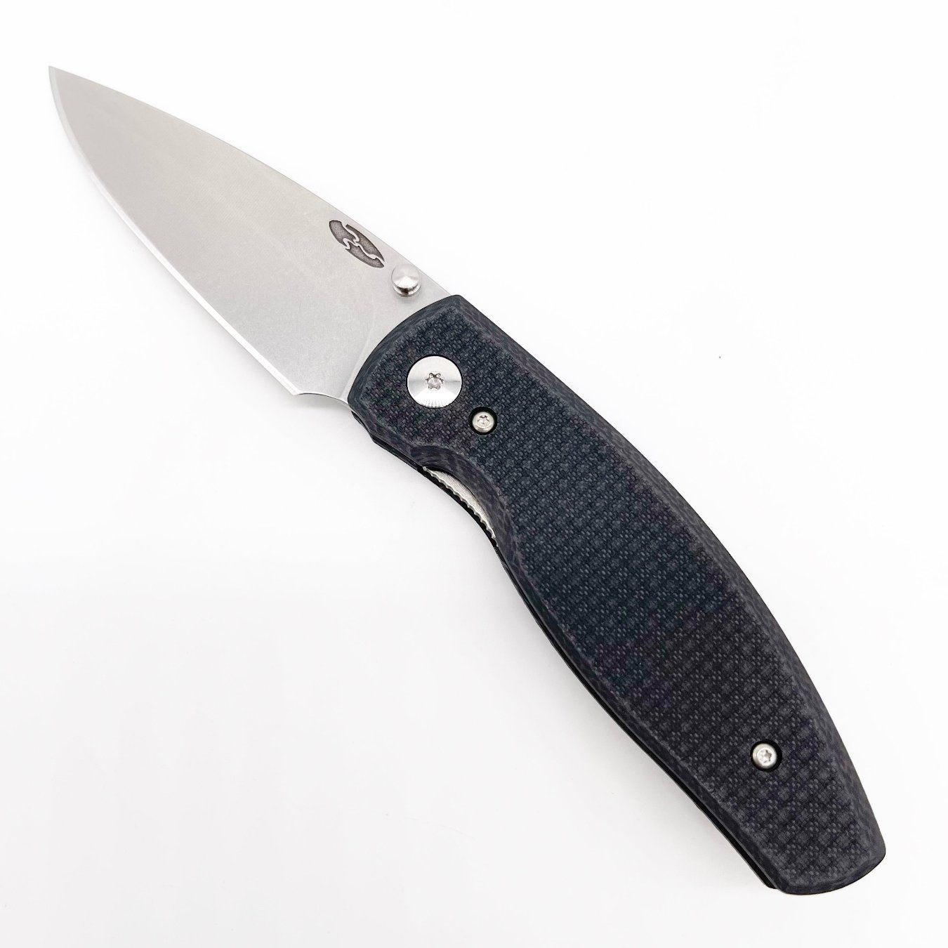 Three Rivers Mfg Neutron 2 Folding Knife 3in CPM 20CV Steel Textured Carbon Fiber Handles