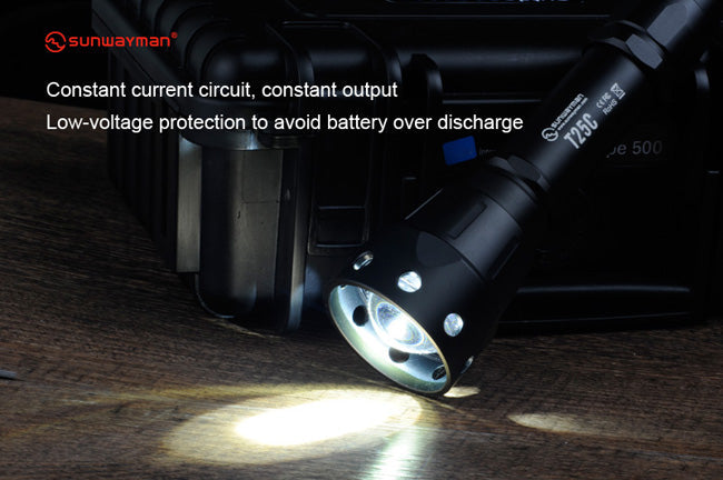 Sunwayman T25C 880 lumen 1 x 18650 / 2 x CR123 CREE XP-L2 U3 LED Flashlight