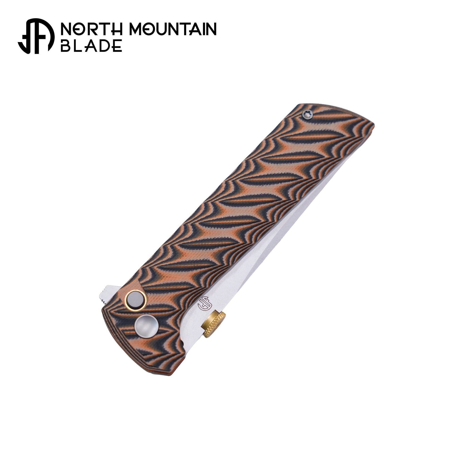 North Mountain Blade CHOP 2 2406-BKSK two-tone snakeskin pattern G10 handle scales