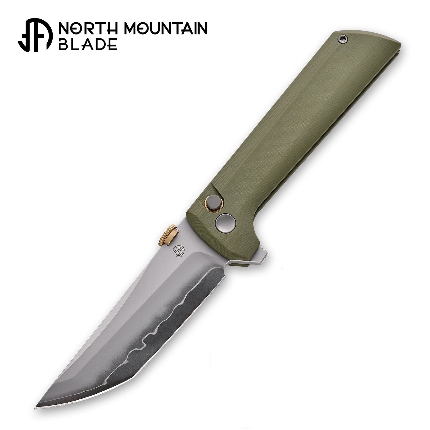 North Mountain Blade CHOP2 2406-GR open position showing SLD-Magic tanto blade