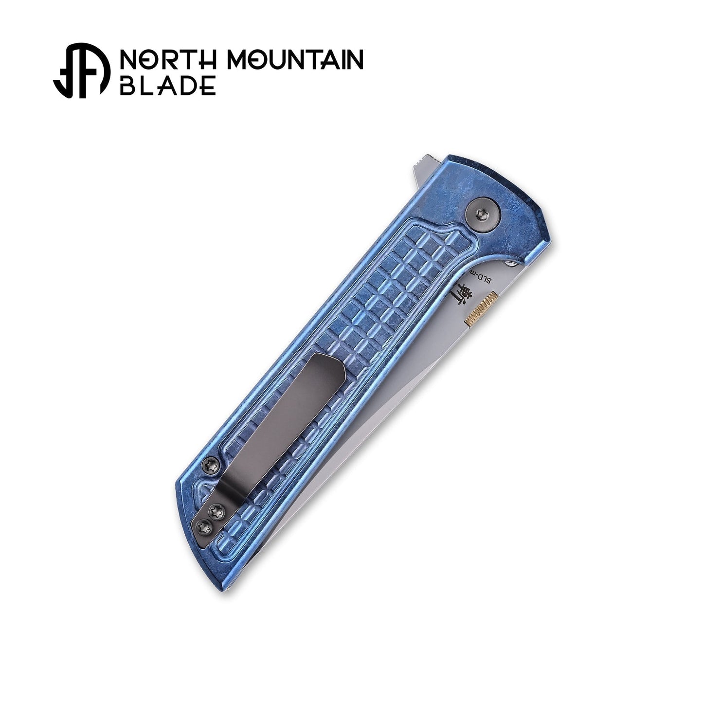 North Mountain Blade CHOP2 2406-ICE-G-BL blade detail - 3.5" SLD-Magic laminated tanto