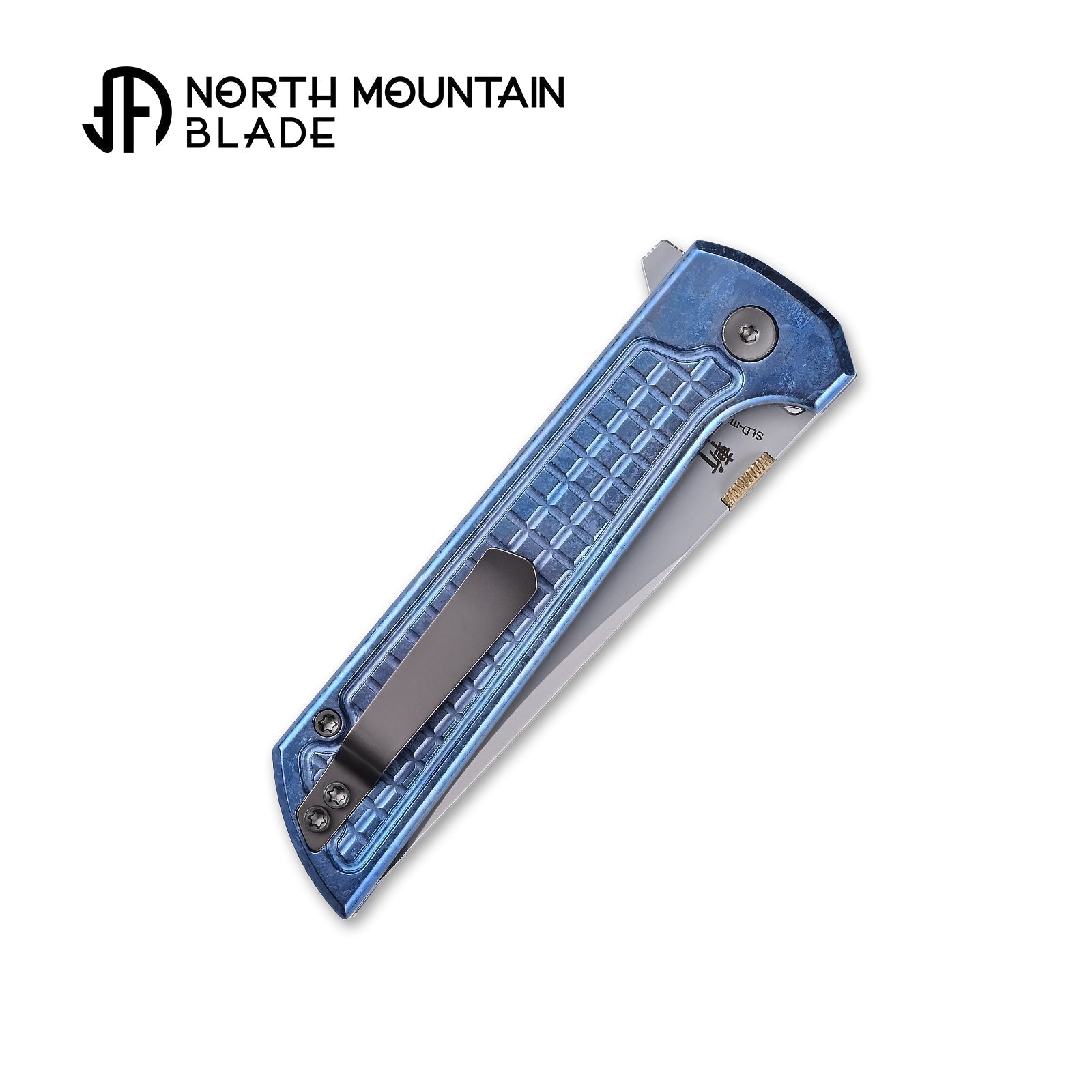 North Mountain Blade CHOP2 2406-ICE-G-BL blade detail - 3.5" SLD-Magic laminated tanto