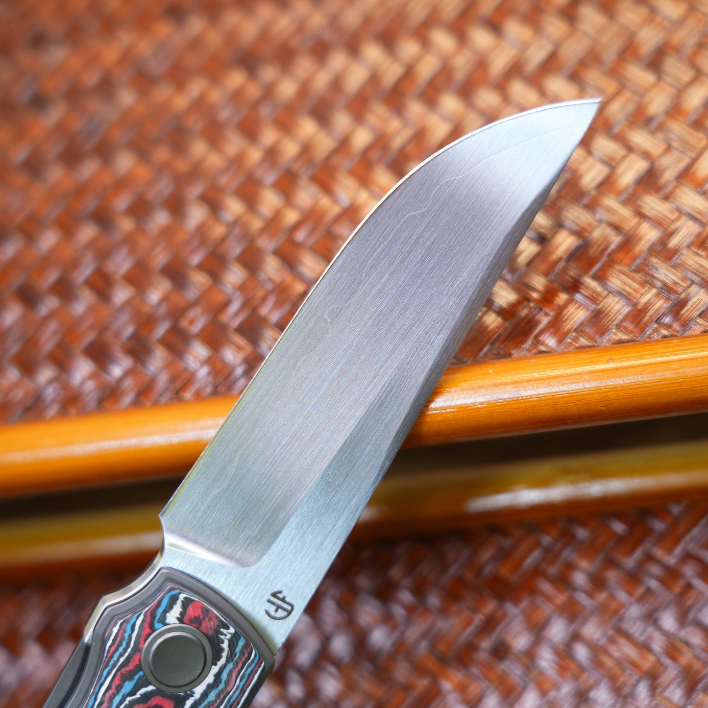 North Mountain Blade CHOP 4 2412-RDBL open position showing SLD San Mai blade