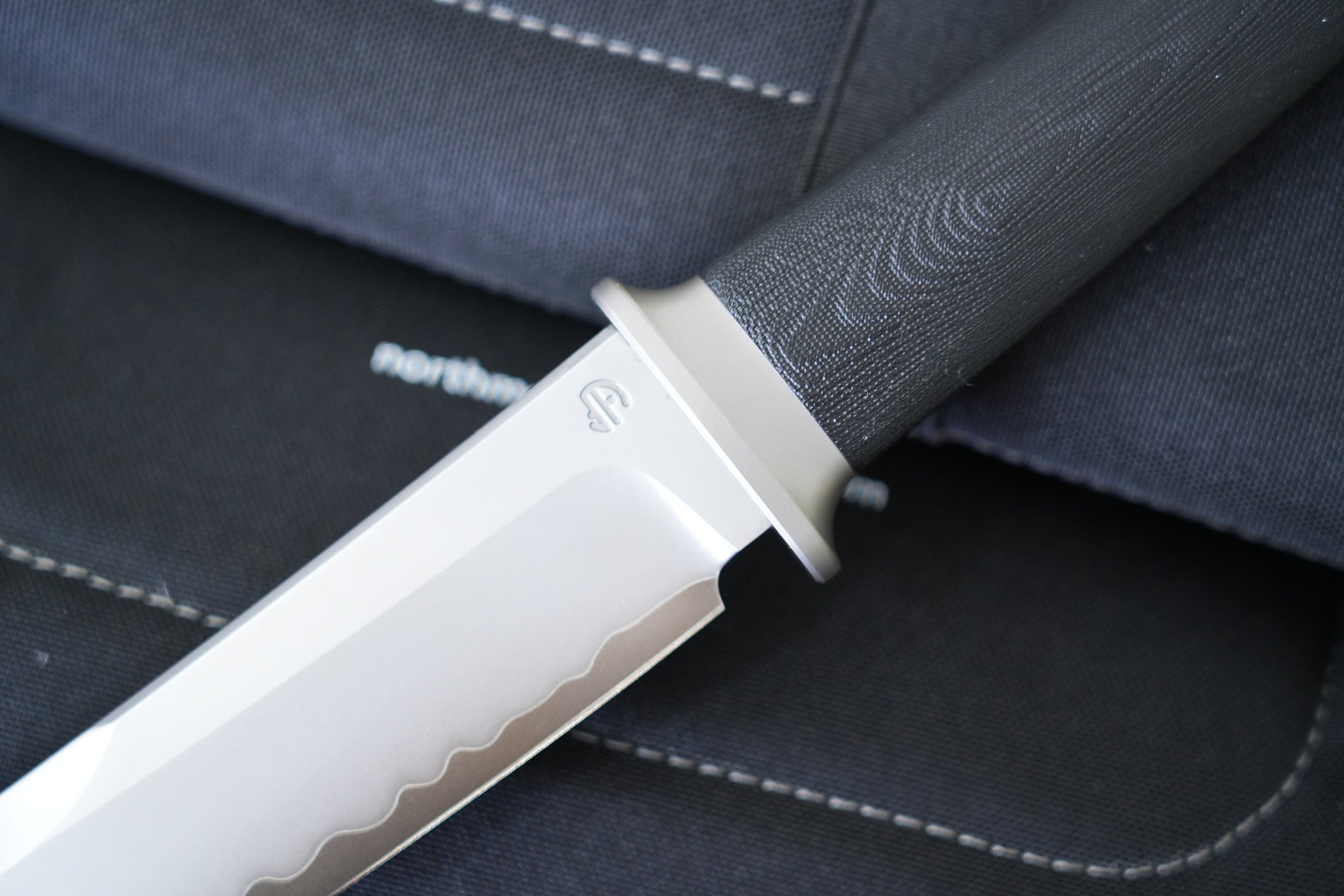 North Mountain Blade Chop Fixed 4th 2413-T4 hand-polished hamon finish detail