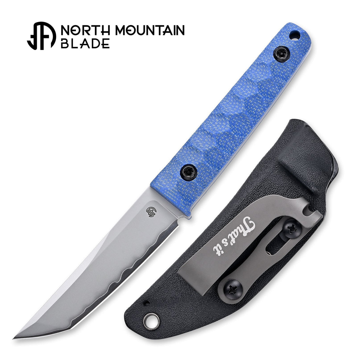North Mountain Blade CHOP MINI 2416-BL blade detail – satin SLD-MAGIC Japanese tanto