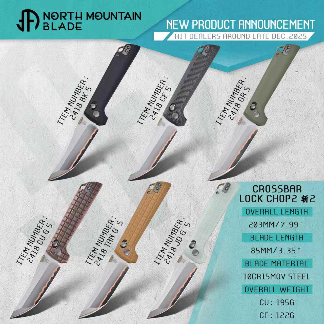 North Mountain Blade 2418-BK-5 Chop closed view