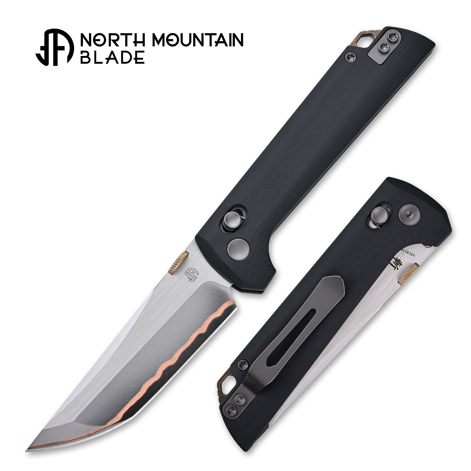 North Mountain Blade 2418-BK-5 Chop black G10 handle scales