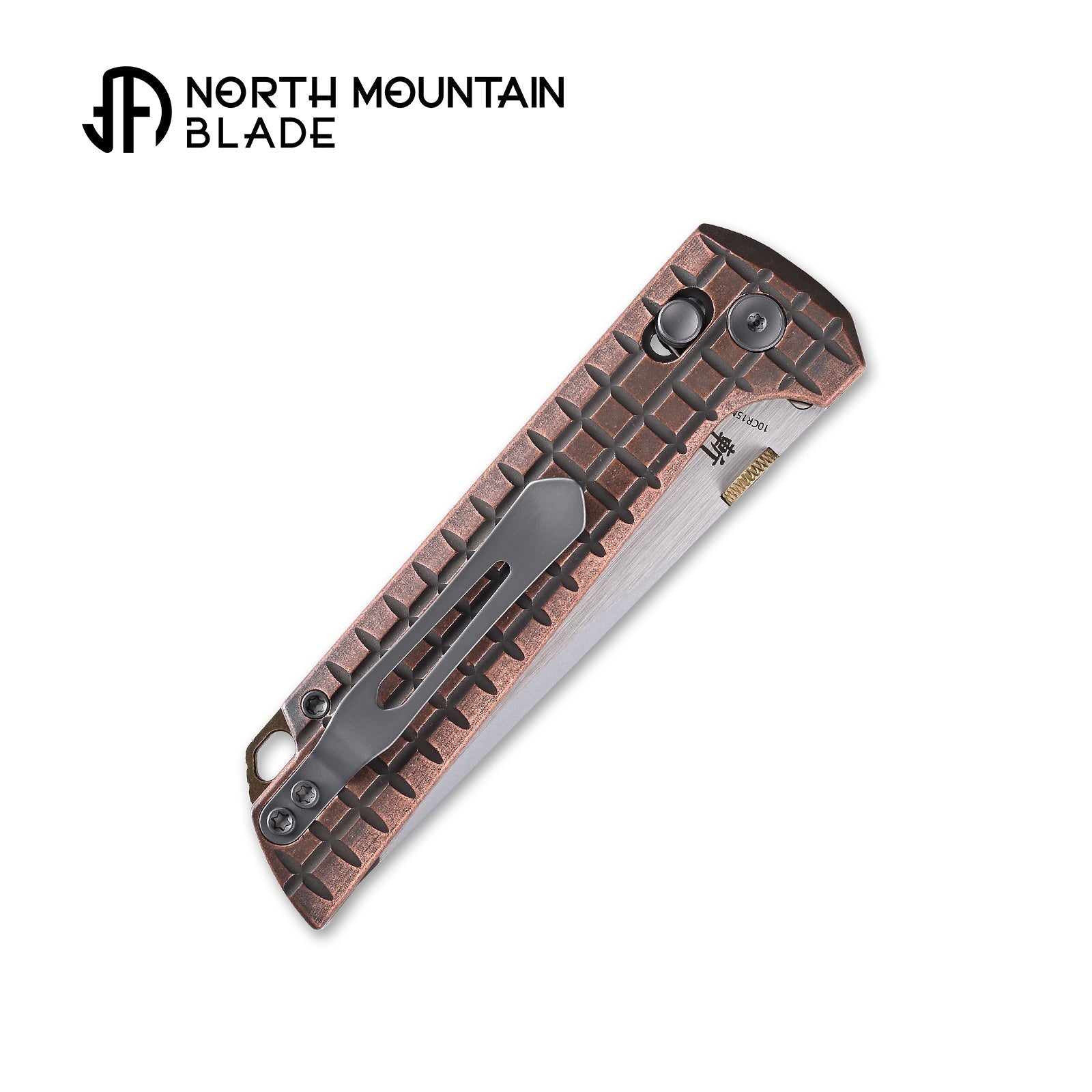 North Mountain Blade 2418-CU-G-5 Chop blade detail – copper-clad steel tanto