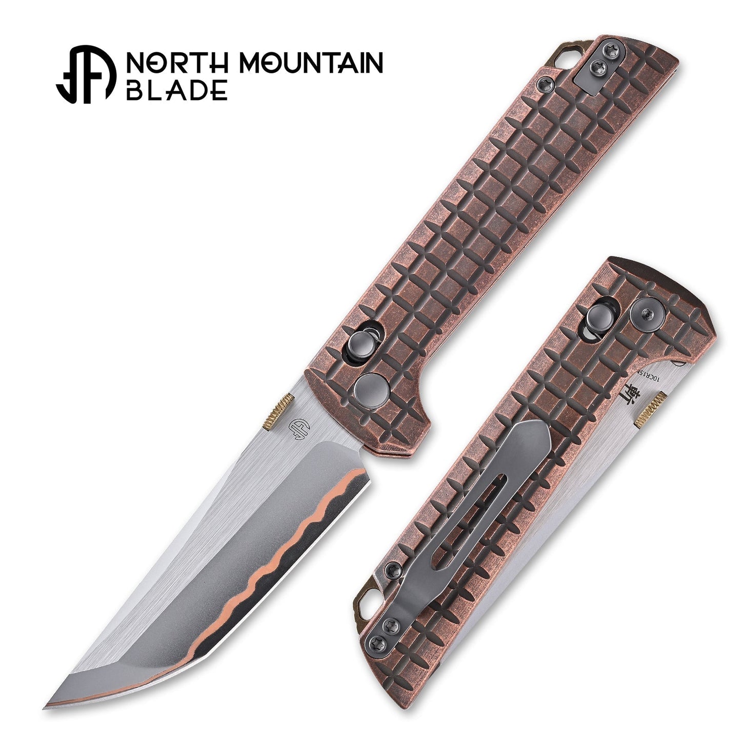 North Mountain Blade 2418-CU-G-5 Chop copper grid handle scales