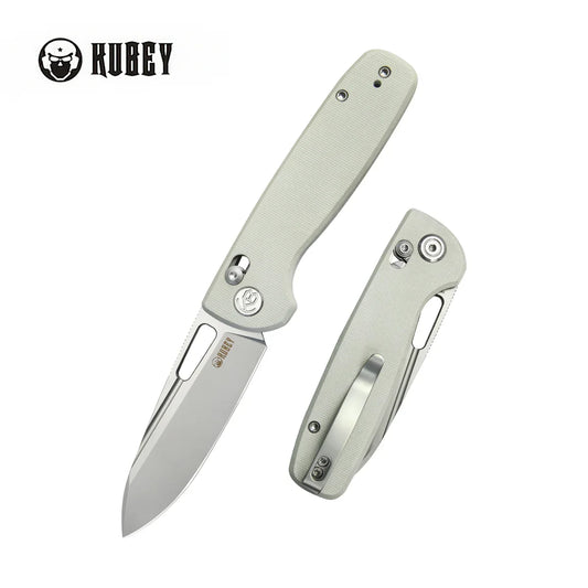 Kubey Bluff 3.19" Sandvik 14C28N White G-10 KUB248C