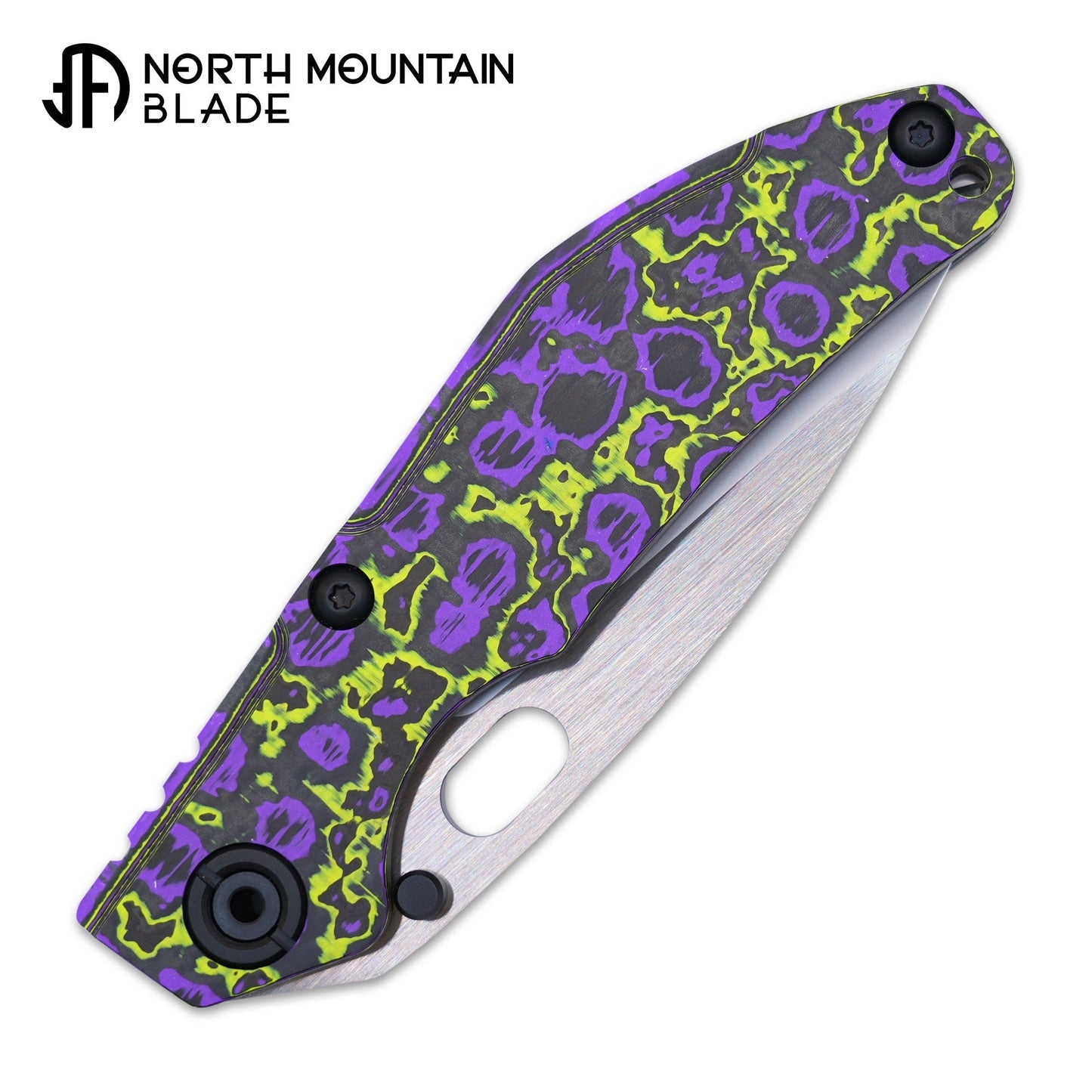North Mountain Blade BBNM 2522-PRGR titanium frame lock detail