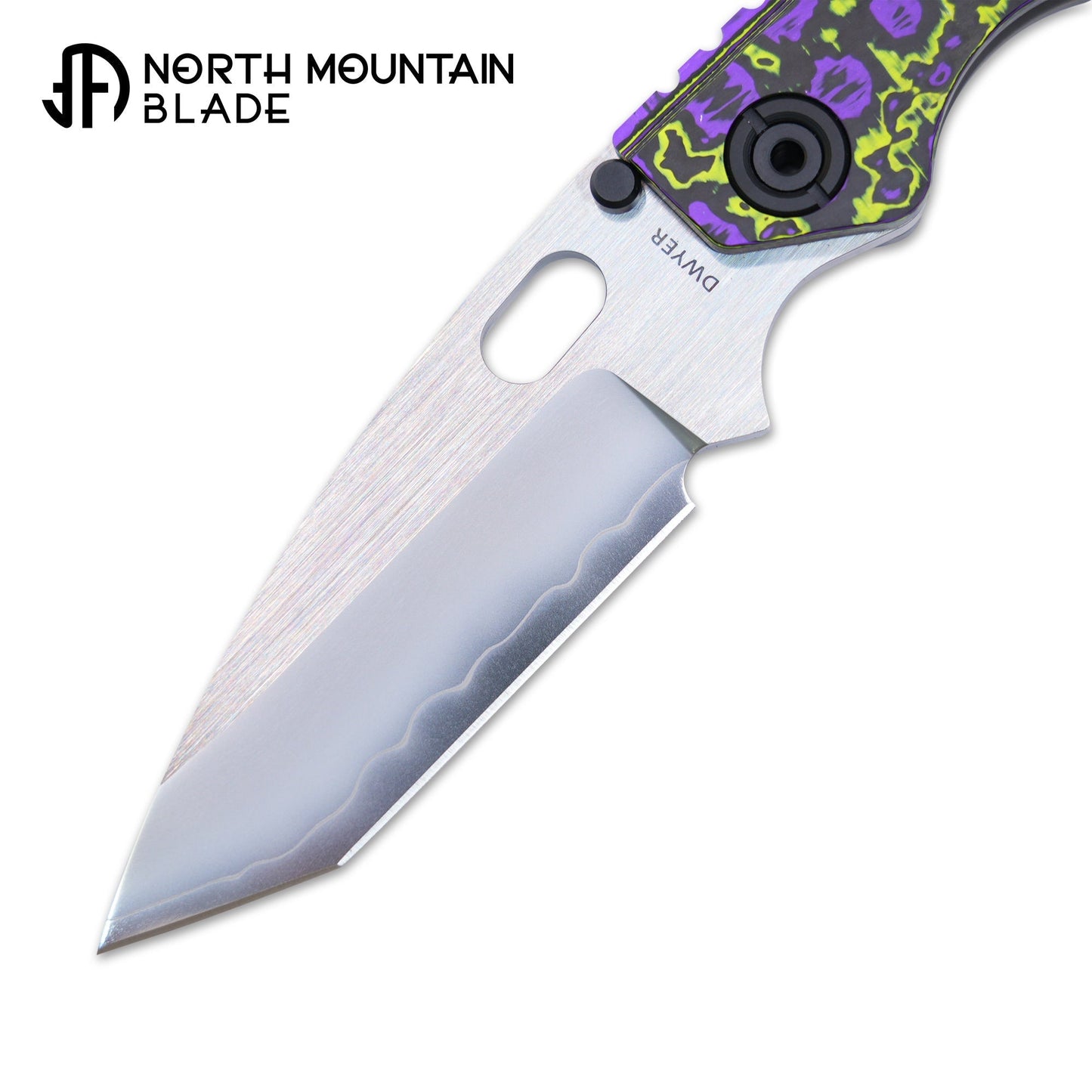 North Mountain Blade BBNM 2522-PRGR open position showing SLD tanto blade