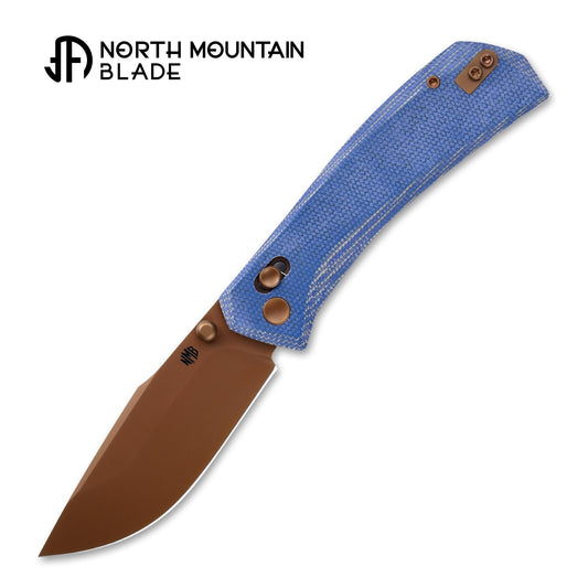 North Mountain Blade Coyote Yamainu 2603-BLMCT front view – 3.35" bronze-finish 10Cr15MoV drop point folding knife