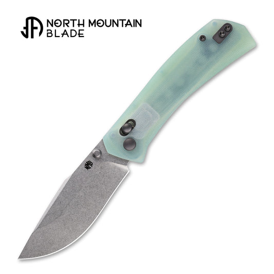 North Mountain Blade Coyote Yamainu 2603-JD front view – 3.35" stonewashed 10Cr15MoV drop point folding knife