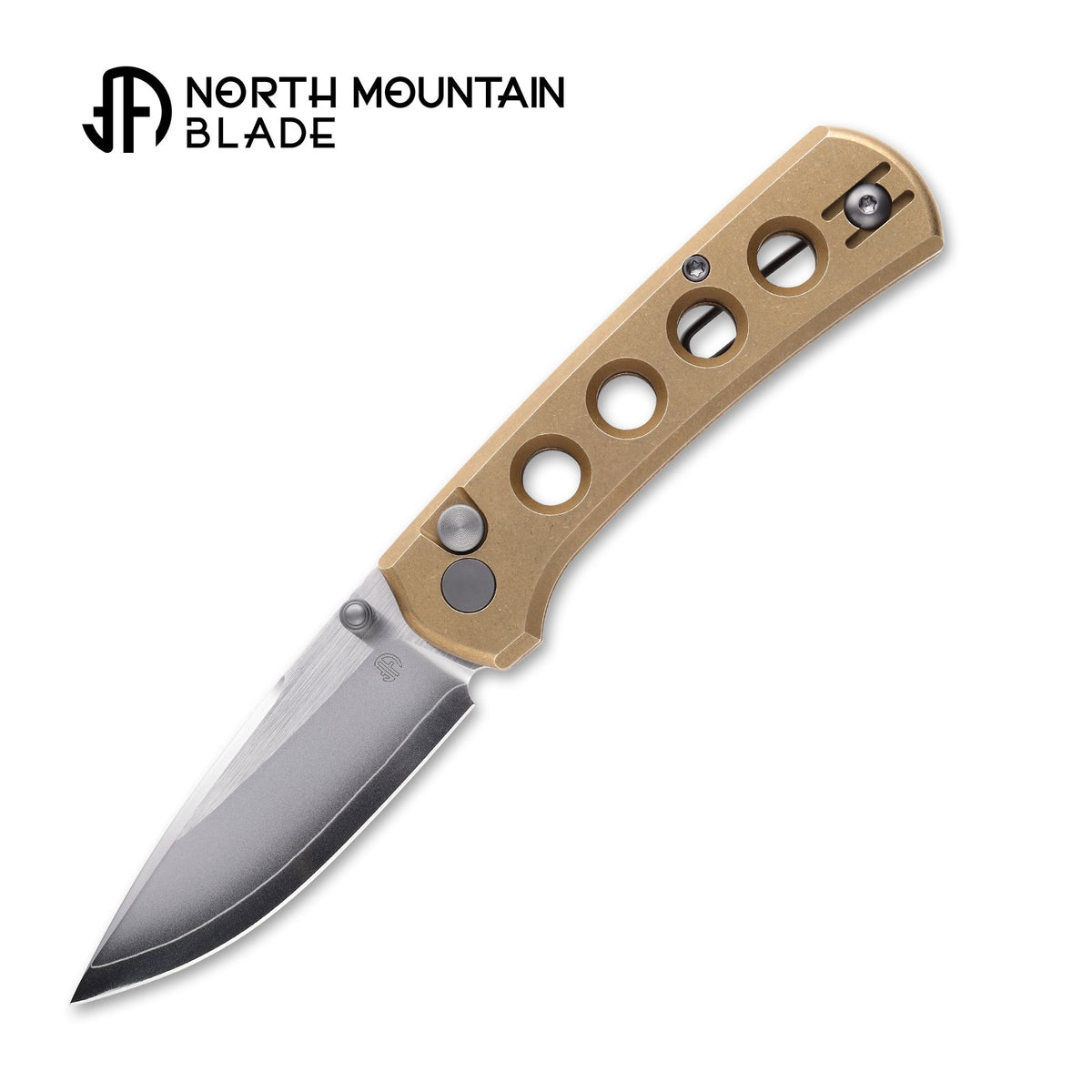 North Mountain Blade Ultra Mini 2628-BR-H front view – 2.95" SLD-Magic drop point folding knife