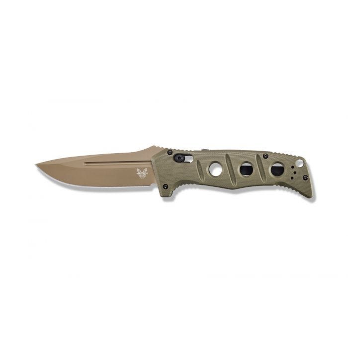 Benchmade 2750FE-2 Auto Adamas open position showing CruWear drop point blade