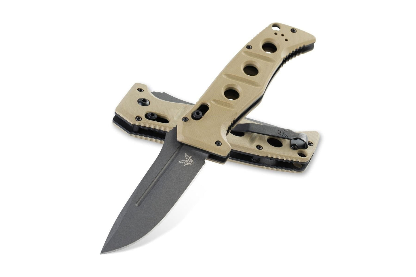 Benchmade 2750GY-3 Auto Adamas front view, 3.78″ grey CruWear drop point automatic folding knife