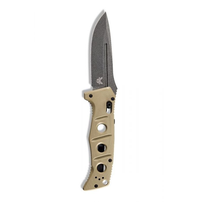 Benchmade 2750GY-3 Auto Adamas open position showing CruWear drop point blade