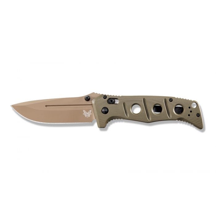 Benchmade 275FE-2 Adamas blade detail, Flat Earth CruWear drop point