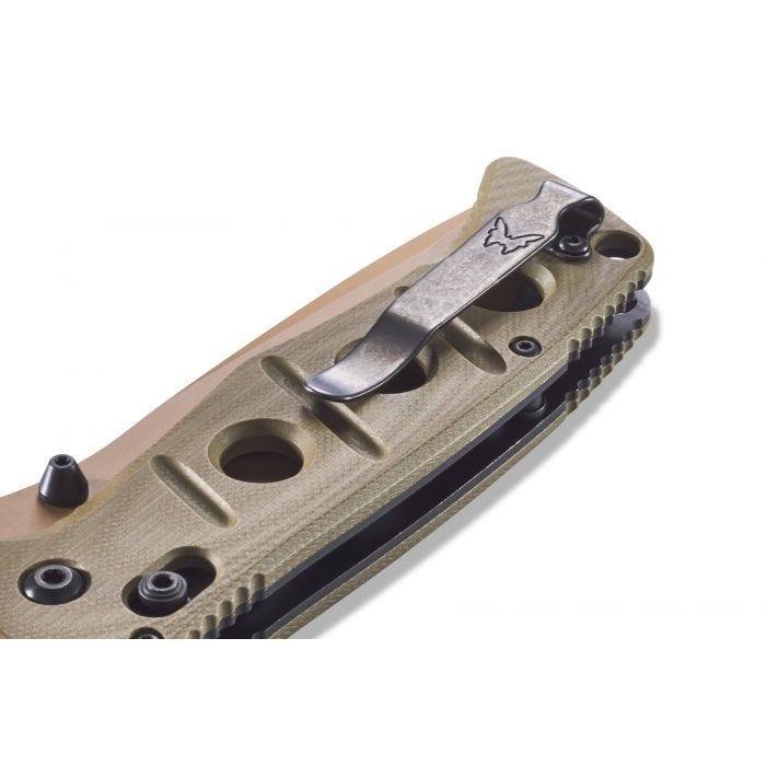 Benchmade 275SFE-2 Adamas serrated blade detail, Flat Earth CruWear