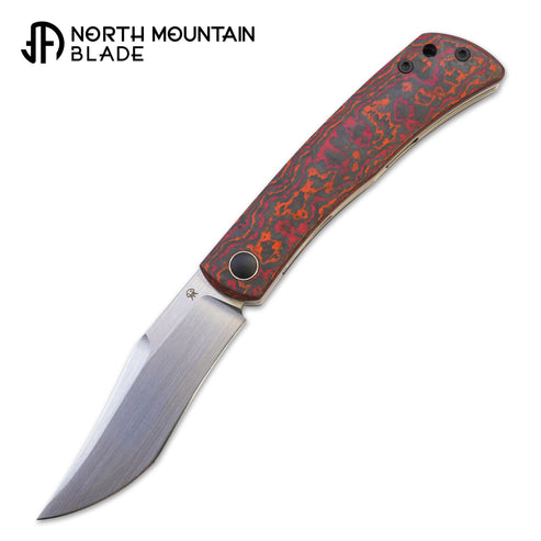 North Mountain Blade Jellyfish-RedCF front view folding knife