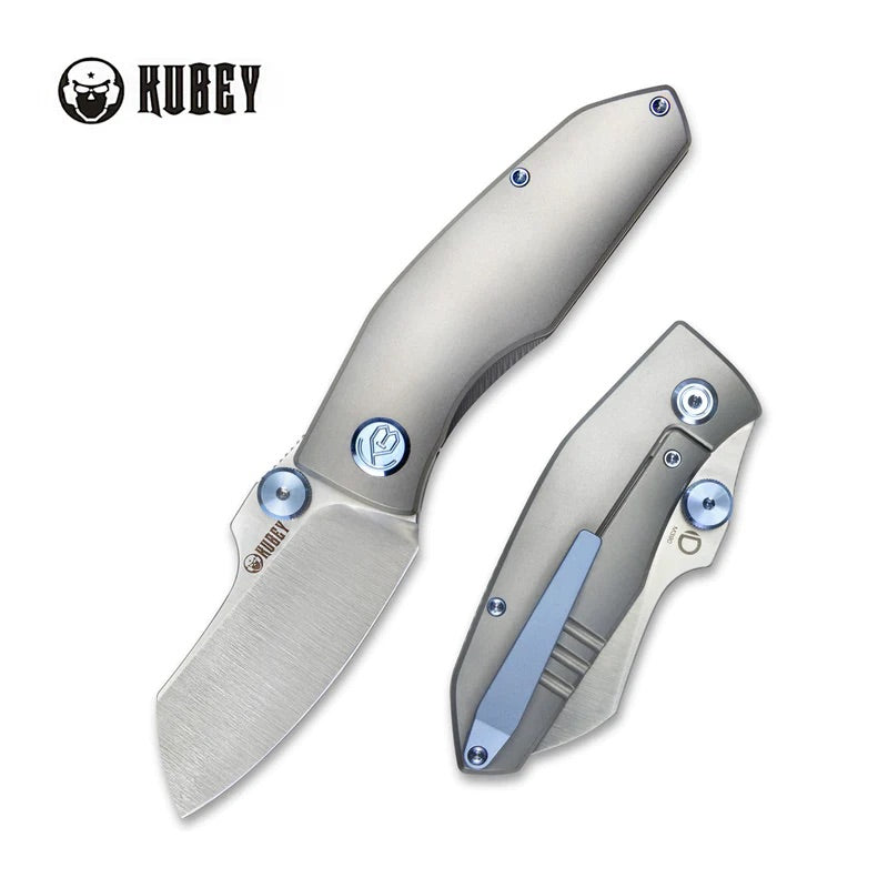 Kubey Monsterdog Frame Lock Titanium Folding Knife 2.95in M390 Steel Blade - KB285C