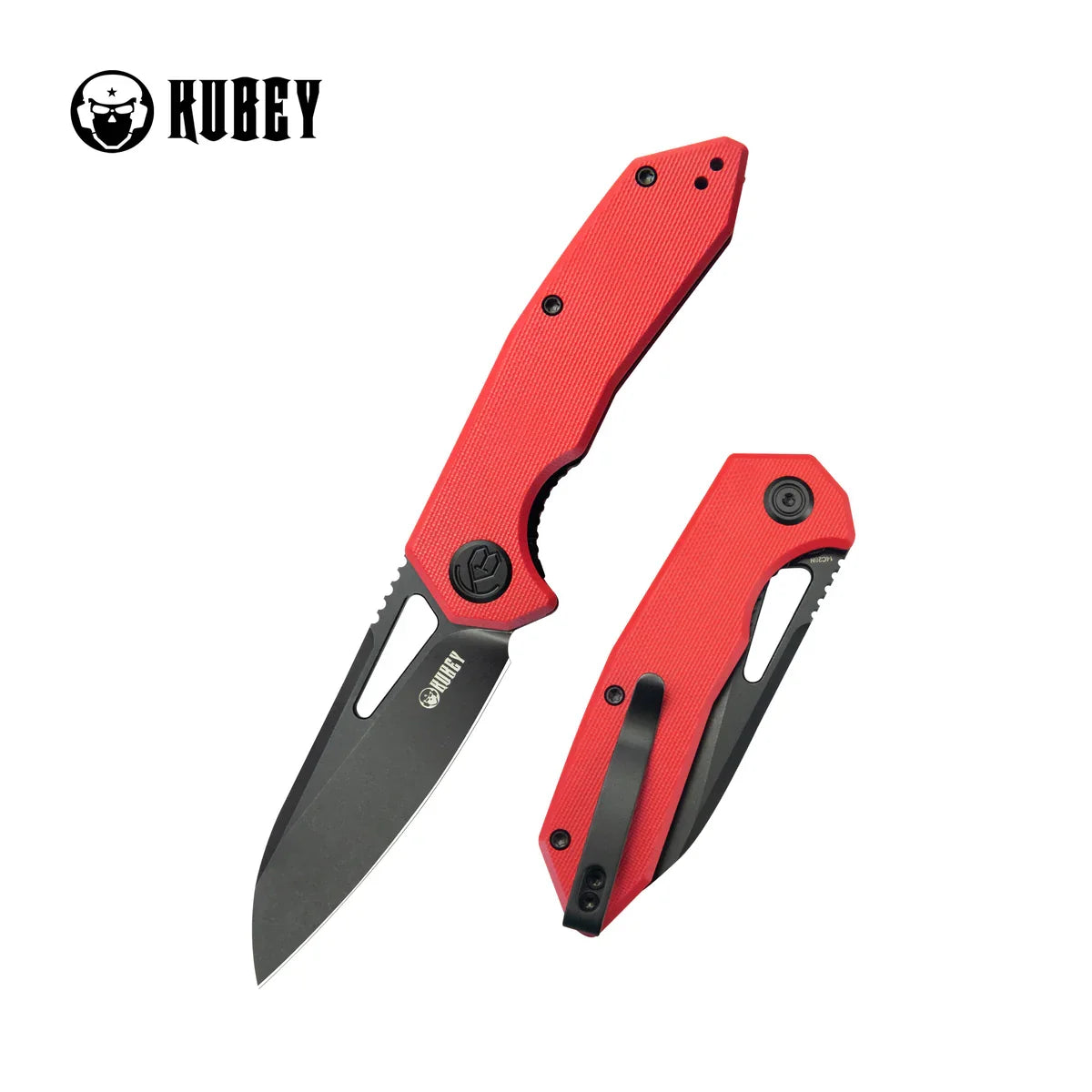 Kubey Vagrant 3.15" 14C28N Black Red G-10 KUB291K