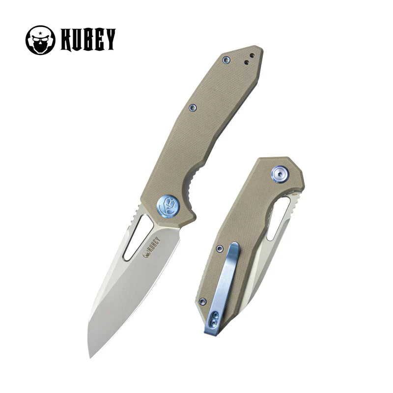 Kubey Vagrant 3.15" M390 Tan G10 KUB291T