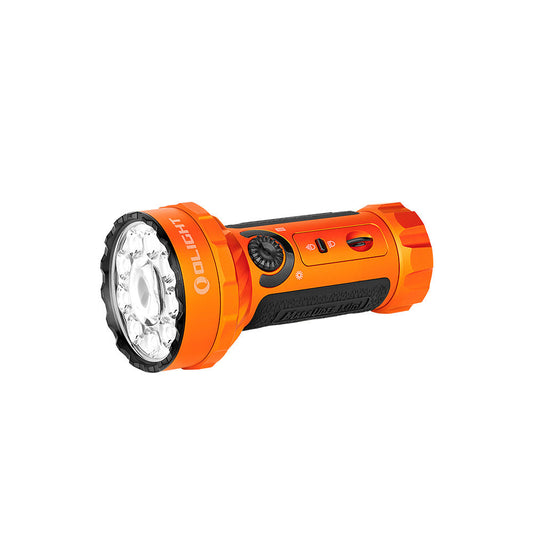 Olight Marauder Mini 7000 Lumen Rechargeable Flashlight Red, Green, Blue LEDs - Orange