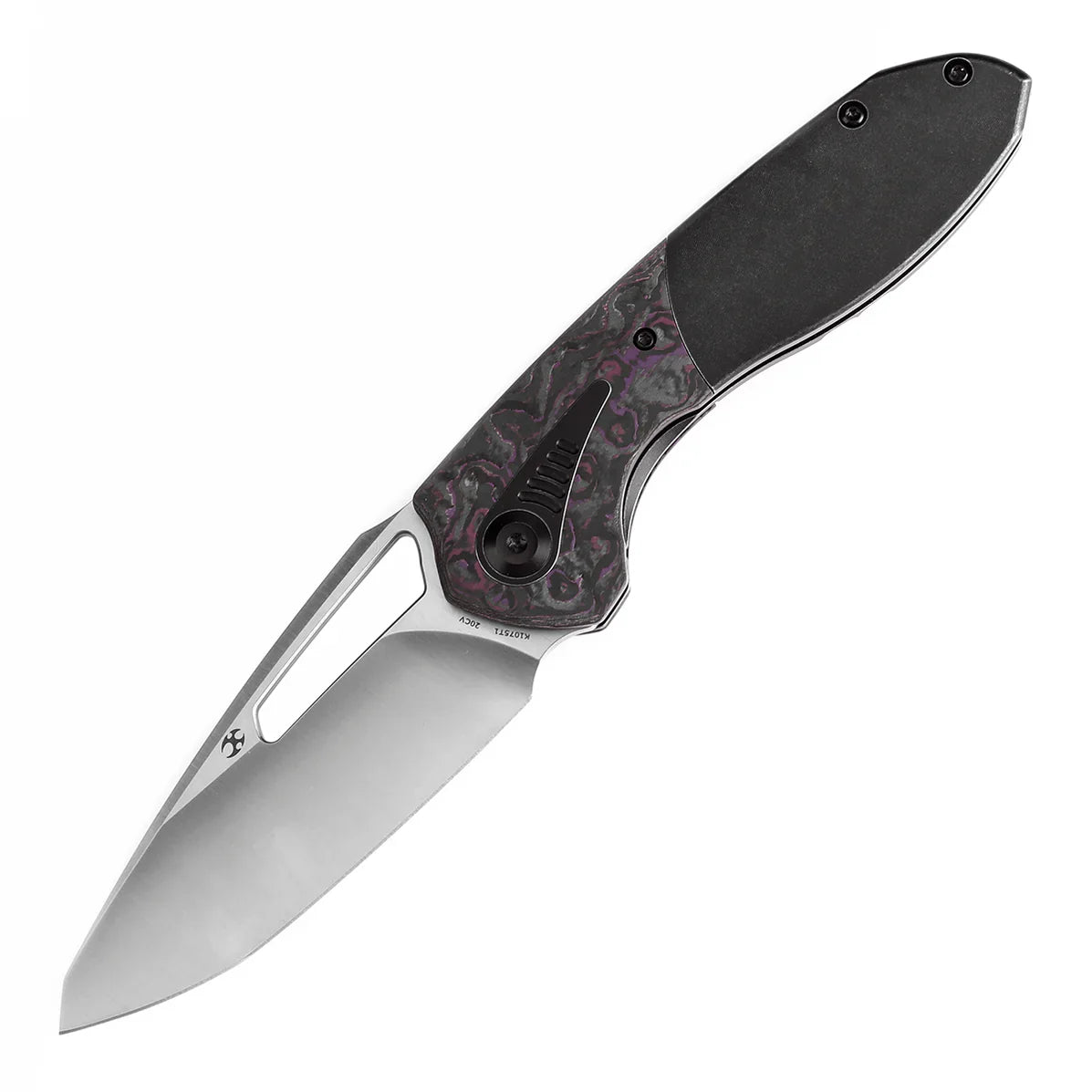 Kansept Thoth 3.43" Satin CPM 20CV Blackwash Titanium + Purple Haze Carbon Fiber K1075T1