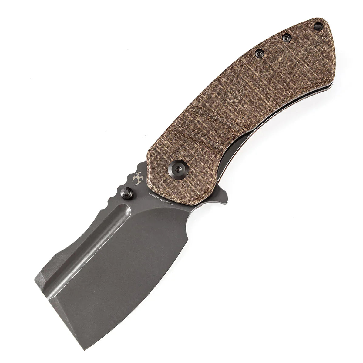Kansept M+ Korvid 3.07" Gray Anodized+ Stonewashed CPM S35VN Brown, Gray K2030C4U