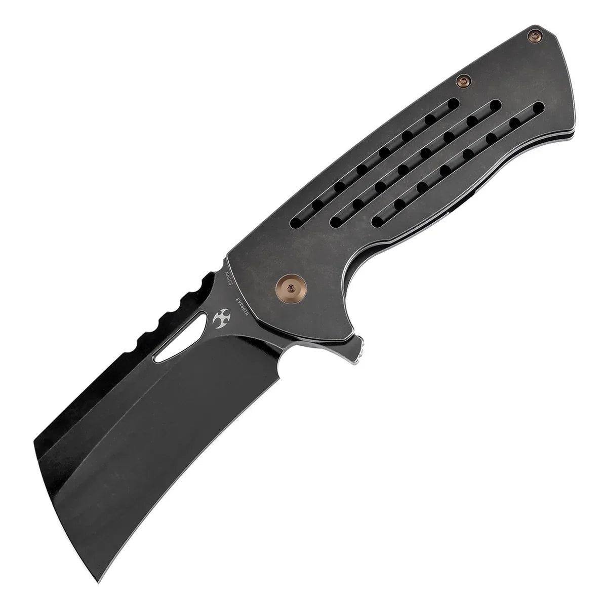 Kansept Leviathan 3.9" CPM S35VN Blackwash Titanium with Holes Black K1083A3