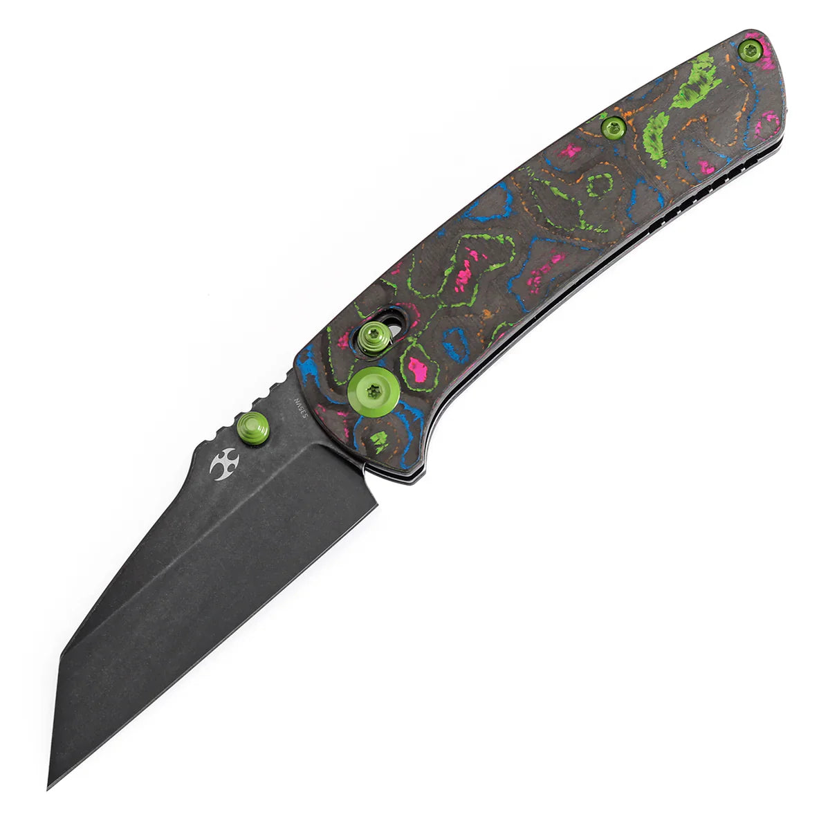 Kansept Main Street 3.36" CPM S35VN 80S Camo Carbon Fiber Black Green K1015M3