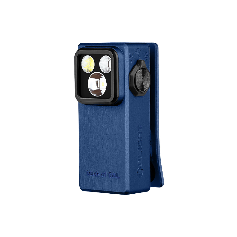 Olight Oclip Ultra 530 Lumen USB-C Rechargeable 3-in-1 Flashlight w/ RED and UV LEDs - Navy Blue