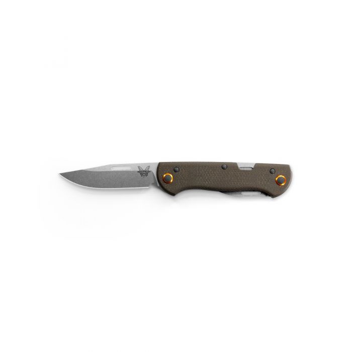 Benchmade 317-1 Weekender closed view showing canvas Micarta handle scales