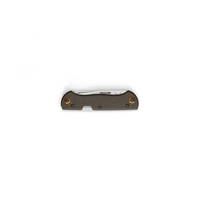 Benchmade 317-1 Weekender canvas Micarta handle scales detail