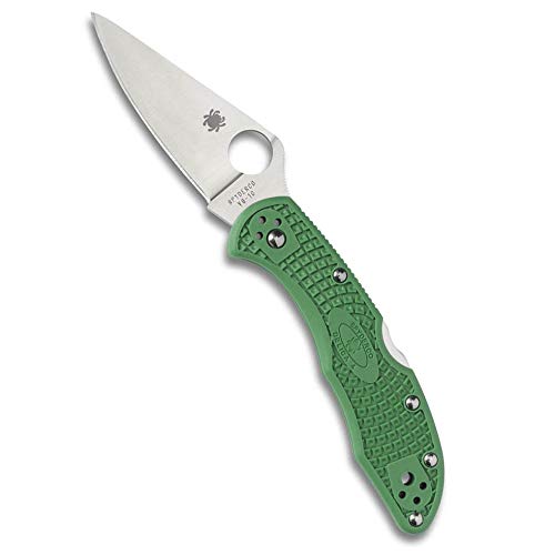 Spyderco Delica 4 FFG Green C11FPGR Folding Knife - Plain