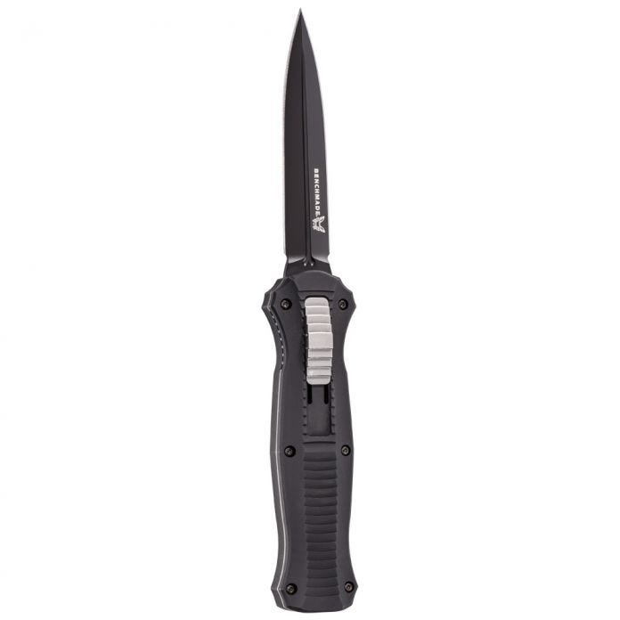 Benchmade Infidel 3300BK front view - 3.91 inch black D2 double-edge spear-point dagger OTF automatic knife