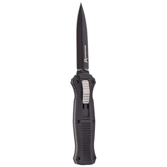 Benchmade Infidel 3300BK front view - 3.91 inch black D2 double-edge spear-point dagger OTF automatic knife