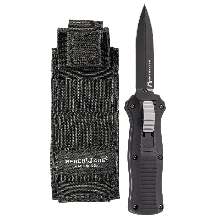 Benchmade Mini Infidel 3350BK with sheath - black aluminum handle OTF automatic knife