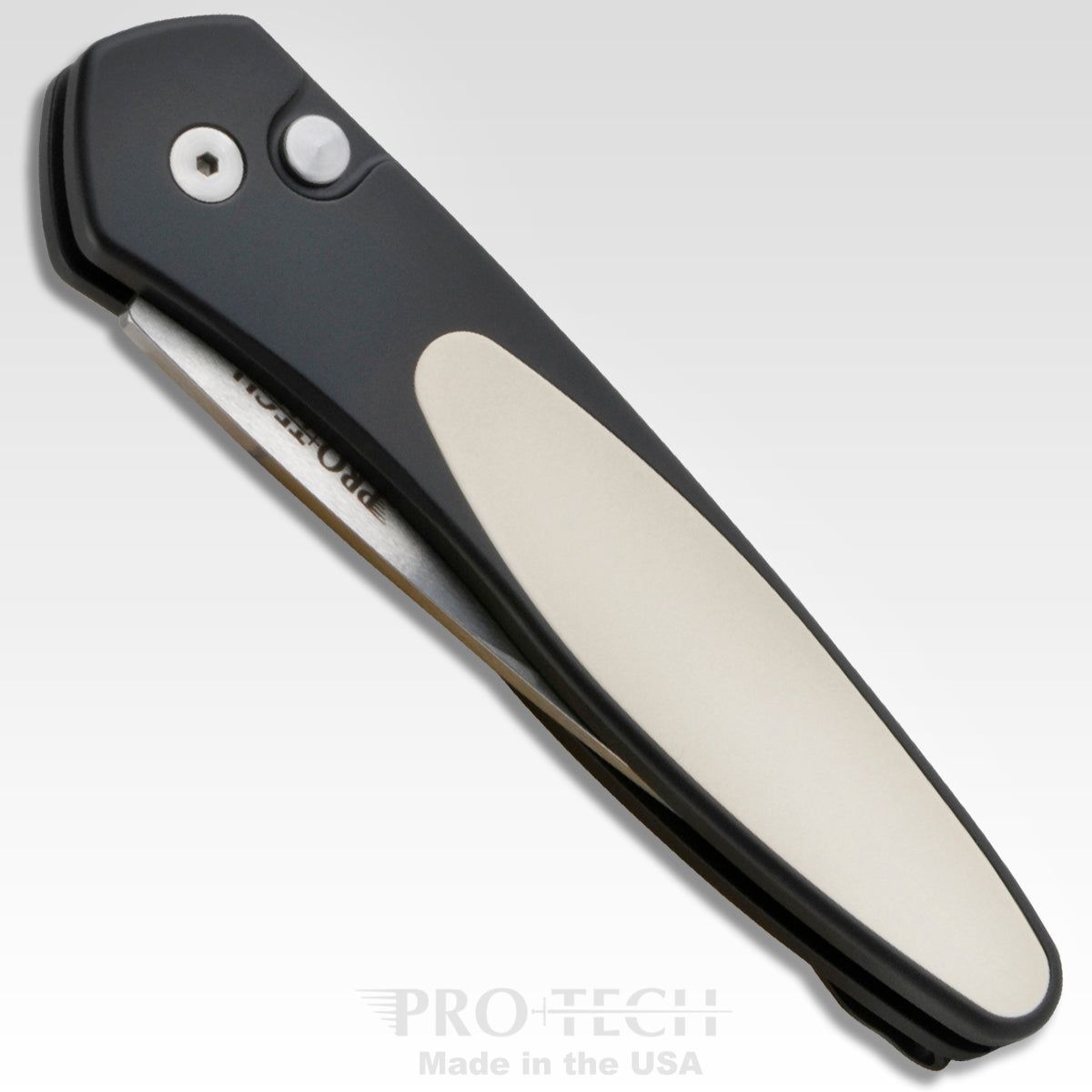 ProTech 3451 Newport Tuxedo Folding Knife 3in Stonewashed S35VN Steel Blade Micarta Inlay Handles
