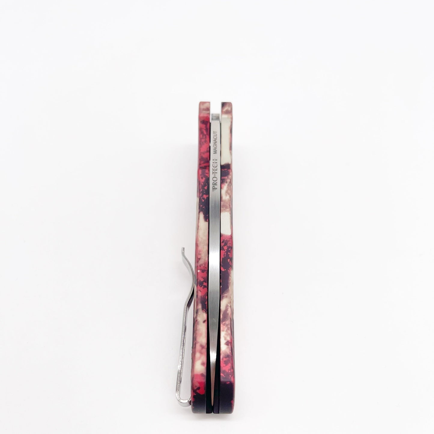 ProTech Knives 5300-CTC Malibu Magnacut Wharncliffe Blade Crimson Tiger Camo Handles