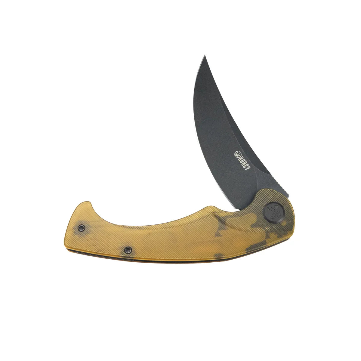 Kubey Scimitar 3.46" 14C28N Brown Ultem KUB173H