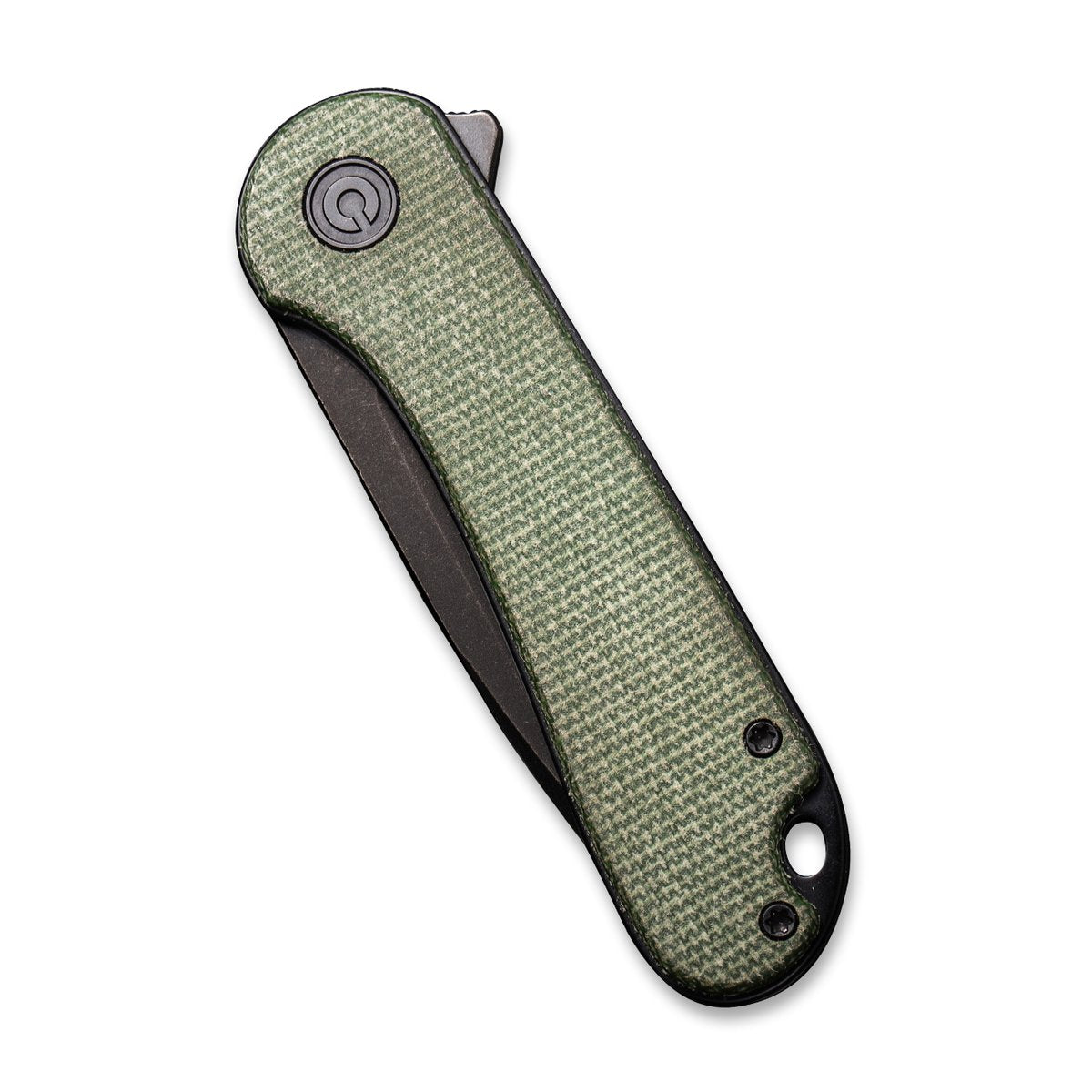CIVIVI Elementum 907T-E Folding Knife 2.96 in Black D2 Blade Green Micarta Handle